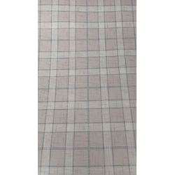 Hule con muletón beige/azul de cuadros. - Imagen 1