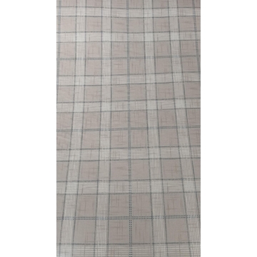 Hule con muletón beige/azul de cuadros. - Imagen 1