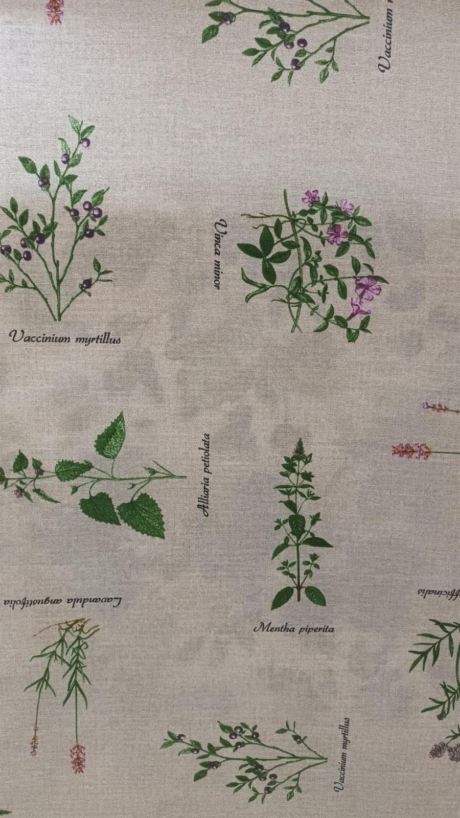 Mantel plantas con nombres científicos, de tela impermeable - Imagen 1